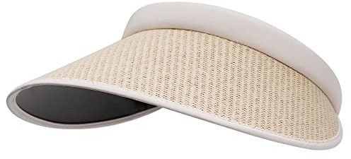 CLAPE Strohhut Damen Sommer Sonnenhut mit Breite Krempe UV Schutz Visor Cap
