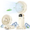 Portable Fan, Mini Handheld Personal Fan 4000mAh Rechargeable Battery Operated Desk Fan with Base, LED Display,5 Speeds Cooling Fan for Travel Camping Outdoor (Beige)