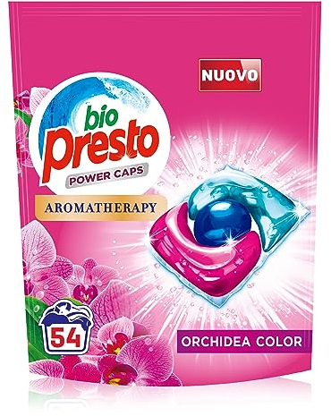 Bio Presto Power Caps Color, Detersivo Lavatrice Predosato In Capsule, Confezione Da 54 Lavaggi