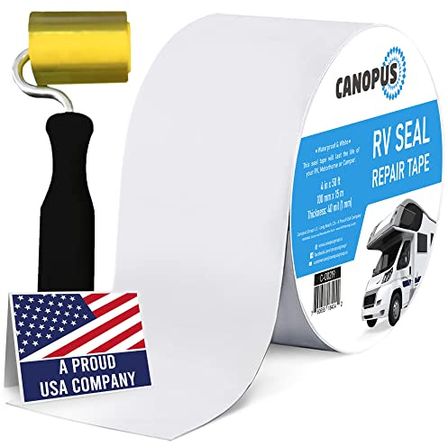 CANOPUS Butyl Klebeband mit Rolle, für Wohnmobile, Wohnwagen, Wohnmobile, weiß, 10 cm x 15 m