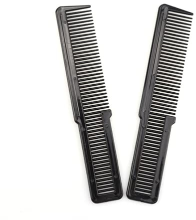 Pettine professionale per taglio capelli, 2 pezzi, pettine da taglio a denti fini per stilisti e barbieri (nero)