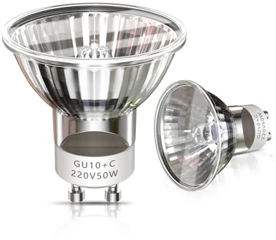 Klarlight 50W GU10 Halogenlampe, GU10 Halogen Reflektor Glühbirnen 2-Polig Dimmbar Warmweiß 2800K, 120° Breiter Strahl 580LM Halogen Spotlight für Deckenleuchten, Einbauleuchten, Downlights (2 Stück)