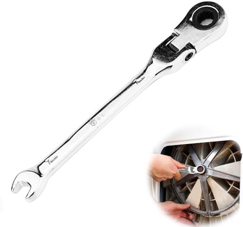 ZEACCT Chiave ad Anello A Cricchetto Flex Head, Chiave Combinata A Cricchetto in Acciaio, Chiave Combinata A Cricchetto A Denti, Adatta per Rimuovere E Serrare I Dadi Prigionieri