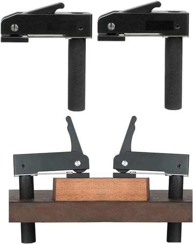 Schraubzwingen für Die Werkbank, 2 Stück 19mm 3/4 Zoll Desktop Schnellhalteklemme Hundeloch Schnell Wirkende MFT-Halteklemme Holzbearbeitung Schreibtisch-Clip Verstellbarer Rahmen Holzschnitzen Fräsen