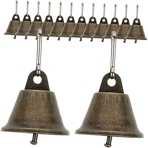 Garneck 35 Stück Metall Glocken Anhänger Rustikaler Weihnachtsbaumschmuck Aus Kupfer 3,8cm Mit Haken Festliche Glöckchen Deko Zum Aufhängen An Baum Tür Und Fenster