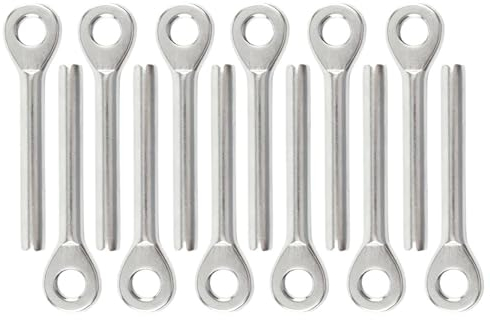 YUANYAO 12 stücke 4mm gesenk Auge Terminal T316 Edelstahl Draht Seil Fitting for 5/32'' Kabel Geländer Montage Spanner Marine Hardware