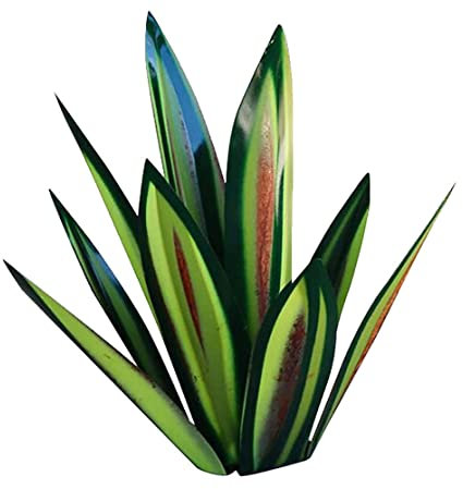 Plantas de agave de metal 13.78 pulgadas decoración al aire libre tequila escultura rústica metal agave patio arte agave escultura estatua jardín patio decoración ornamento verde agave plantas de meta