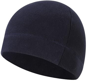 MOVYEE Fleece Wintermütze Herren Sport Radmütze Damen Elastisch Beanie Thermo Laufmütze Kopfbedeckung Skimütze Cap für Skifahren Radfahren Snowboard (Marineblau)