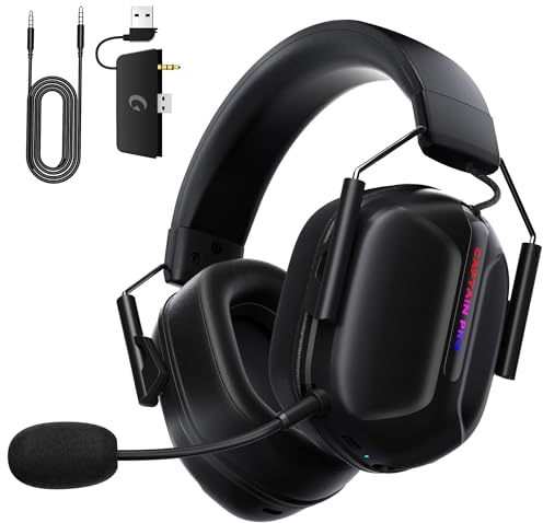 Gvyugke Cuffie Gaming Wireless per Xbox Series X|S/PC/PS5/PS4/Switch/Mobile, Cuffie Wireless per Xbox One, Bluetooth 5.2, Cuffie per Xbox con Microfono, Suono Surround, Durata 60 Ore, Luce RGB