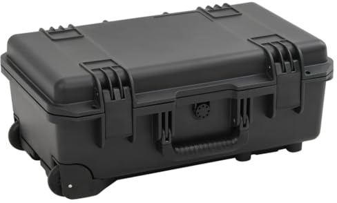 vidaXL Koffer für Flugreise Tragbar Schwarz 55x35x22,5 cm PP, Koffer, Hartschalenkoffer, Werkzeugkasten, Transportkoffer mit Schaumstoff
