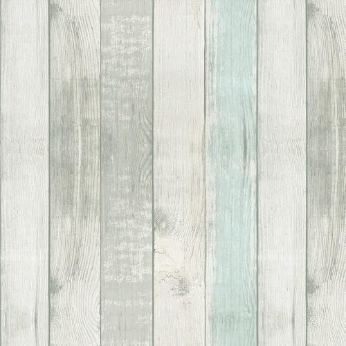 Self Adhesive Rustic Blue Wood Shiplap Contact Paper Shelf Liner for Kitchen Cabinets Dresser Drawer Table Cupboard Walls Furniture Decal 17.7X196 Inches