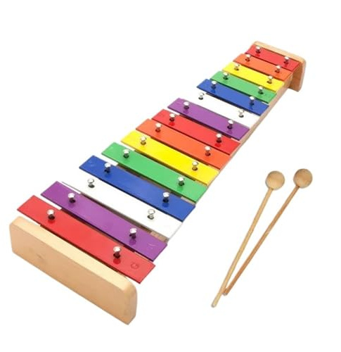 Xylophon-Instrument Für Erwachsene Xylophon Mit 15 Tasten Für Anfänger Und Erwachsene Musikinstrument Aus Metall Holz-Xylophon