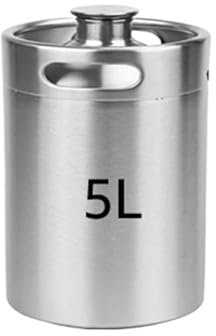 RLVYTA Cerveza elaborada Growler de Barril de Cerveza, minibarriles de Barril de Cerveza Artesanal de 2L/3,6l/4L/5L, contenedor dispensador de Cerveza carbonatada para Barbacoa/Fiesta Kit Cerveza(5L)