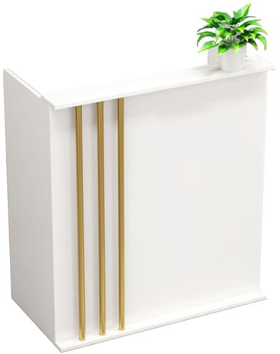 Moderner weißer Empfangstheke mit abschließbaren Schubladen, kleiner Einzelhandelsschreibtisch für Convenience Store, Bekleidungsgeschäft, Friseurladen, Hotelschränke im Lieferumfang enthalten