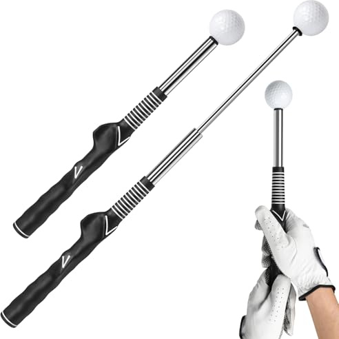 Desoto Entrenador de swing de golf, agarre retráctil, ayuda de entrenamiento para calentamiento, palo de golf para diestros para práctica en interiores, accesorios de golf, entrenamiento de fuerza y