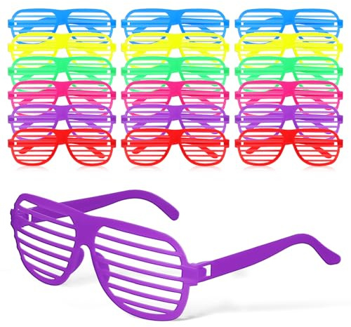 WESIEVYA 18stücke Teiliges Neon-shutter Langlebige Bunte Partybrillen Für Erwachsene Und Junge Mädchen Für Geburtstagsfeiern Festivals Outdoor-aktivitäten Und Karneval
