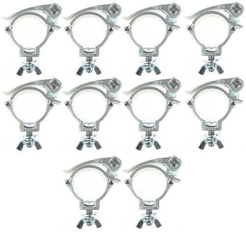 10 x Eurolite TPC-10QC silber Schnellspann Half Coupler 30 mm breit Schelle Trussaufnehmer für 50 mm Rohr I Maximallast WLL 100 kg TÜV