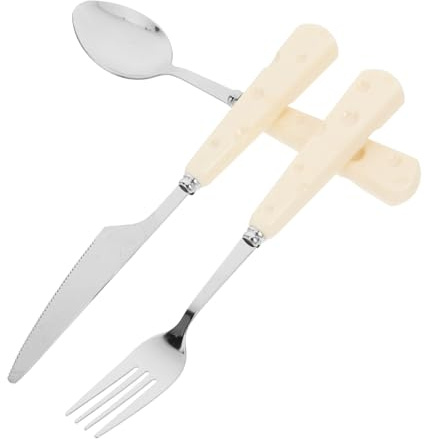 SECFOU Set de Utensilios de Acero Inoxidable, Juego de Cucharas de Cocina, Cubiertos para Postre, Cena y Cóctel, Mango Ergonómico, Diseño Vintage, Apto para Lavavajillas, para Uso Diario
