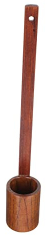 Vintage Wooden Wine Ladle with Long Handle Brown Bamboo | Easy to Hang, Quantitative Use, Comfortable Grip, for Red Wine and Soy Sauce