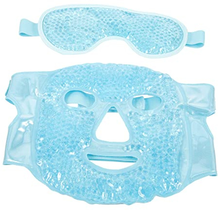 ibasenice Kühlende Augen-gesichtsmaske Aus Pvc Mit Gelschicht Wiederverwendbar Für Damen Und Herren Für Familie Und Schule Angenehm Zu Tragen