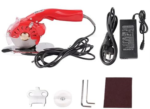Jieotwice Cutter Rotatif Électrique 800–1800 Tr/Min, Coupe-Tissu à Lame Rotative à Vitesse Réglable, Machine de Découpe de Tissu Électrique Portative, pour Cuir/Vêtement/Textile