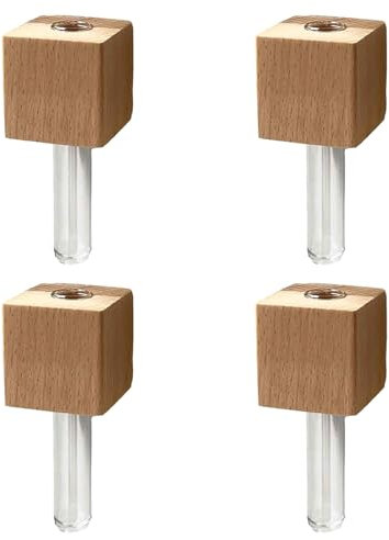 4 PCS Mini Vase Fridge Magnets, Test Tube Vase for Hydroponic Plants, Wooden Mini Fridge Magnet Vases, Ideal for Home and Office Decoration, Space-Saving Design, Creative Wall and Fridge Decor
