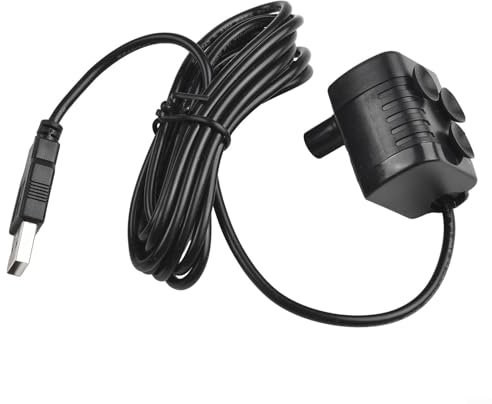 Gdfnmogo Pompa per fontana d'acqua esterna per laghetto da giardino Acquario Bagno per uccelli Fontana decorativa con altezza di spruzzo regolabile Modelli di spruzzo multipli 200L/H