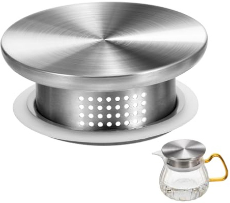 Luxshiny Tapa De Jarra De Acero Inoxidable Con Filtro Integrado Y Doble Salida Para Agua Fría Accesorio Conveniente Para Cocina Y Té 3.54X3.54X1.45 Pulgadas