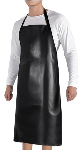 Thougthings Gestreifte Schürze Kochschürzen für Damen und Herren | Verstellbare Schürzen mit 2 großen Taschen, Perfekt für Köche Küche Cafés Grills
