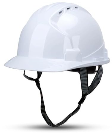 GANZTECH White ABS Safety Helmet,EN398 certified,with Air Vents and Adjustable Head Band，Height Endurance Lightweight Construction,Helmet Industrial Hardhats for Building, Construction and Work Sites.