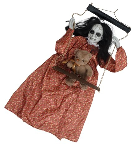 Geisterfigur Puppe Halloween Dekoration Sprachaktivierte Geisterpuppe mit leuchtendem Auge für Garten Hof Dekorationen Sound aktiviert Gruselige Halloween Dekoration