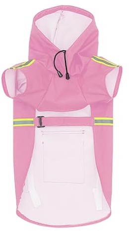 Hundregnjacka, hundponcho-regnrock – vattentät hundponcho med reflekterande ränder, vattentät och reflekterande ränder poncho med, andningsbart, justerbart husdjur
