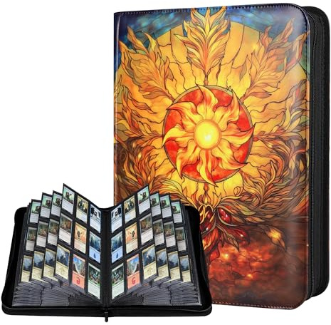 Katomula 360 Pockets Card Binder, MTG Card Binder, Double Sided Card Collection Album Folder with 20 Pages, Side-Loading Card Holder for MTG, TCG, Trading Card, Sports Cards-Plains