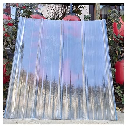 Transparente Polycarbonat-Dachbahnen – 2 mm dicke Wellplatten für Gewächshaus, Schuppen, Überdachung, leicht zu schneiden, transparente Isolierung, 1,5 m, 6 Stück