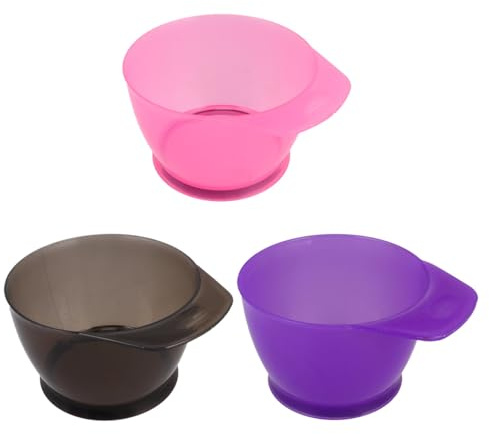 ULTECHNOVO Set 3 Pezzi Ciotole per Tintura Chioma in Plastica Ispessita con Manico Ciotola per Colorare Chioma Fai da Te e Uso Professionale Salone Accessorio Resistente