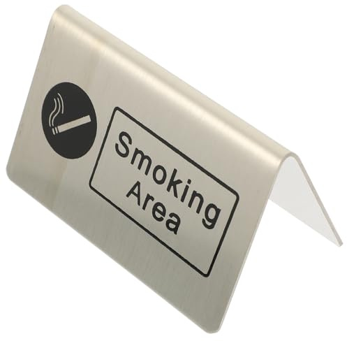 Cabilock Panneau Indicateur Zone Fumeurs Acier Inoxydable Panneau Indicateur Table pour Bureau et Maison Robuste