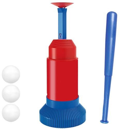 Tressify Máquina de lanzamiento automática para niños, juguete de entrenamiento de béisbol con bate y pelotas para coordinación, ideal para jugar en interiores y exteriores, color azul