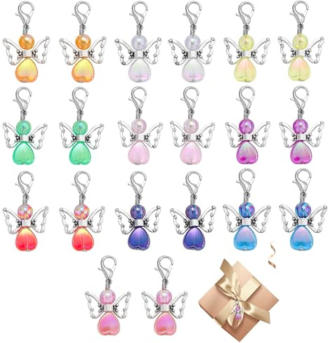 KUAJTUN 20 Stück Schutzengel Anhänger Set Mini Guardian Angel | Schutzengel Geschenk für Hochzeit Kommunion Taufe, Engel Anhänger als Gastgeschenk und Anhänger Deko