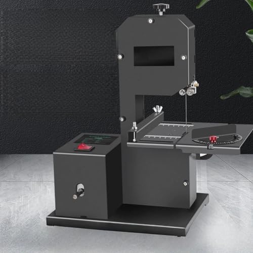 Azcabjie Sierra De Cinta De Sobremesa Profesional, Cortadora De Madera De 800 W, con Mesa De Trabajo para Metal Inclinable a 45°, para Talleres Pequeños with-Grinding-Wheel