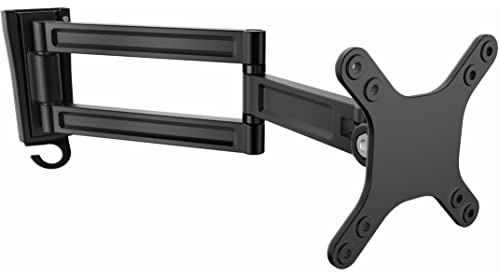 StarTech Monitor Wall Mount 13in to 34in, 15kg/33.1lb, Dual Swivel, Black | Supports 13'' to 34 (15kg/33.1lb) Monitors, VESA Monitor / TV Wall Mount, Swivel Monitor Arm, ARMWALLDS