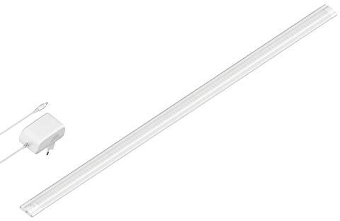 ledscom.de LED Unterbau-Leuchte SIRIS weiß matt mit Netzteil, flach, 90cm, 963lm, warm-weiß