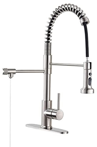 PAKING Kitchen Sink Faucet, Pull-Down Water Filtration Faucet, Bar Filter, Brushed Nickel, Stainless Steel, PB1017