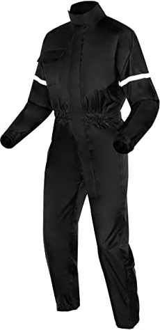 OZONE MOTO Regenanzug für Motorrad Einteilig | Langlebiges wasserdichtes Polyester | Reißverschluss mit Klettverschluss und Stiche laminierte | Reflektierende Elemente
