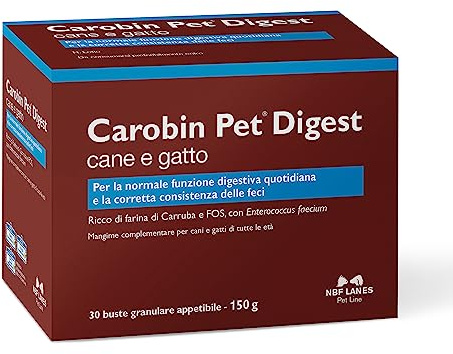 NBF Lanes | Carobin Pet Digest Hund und Katze, 30 Beutel à 5 g, Granulat für die normale tägliche Verdauungsfunktion und die richtige Konsistenz von Kot