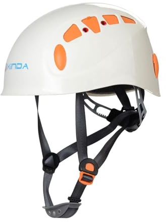 QUILSTM Casco da arrampicata per arboricoltore, uomo, donna e adulto, progettato per la sicurezza e il comfort, con maggiore traspirabilità e protezione per il lavoro sugli, Bianco, 26x20.5 cm
