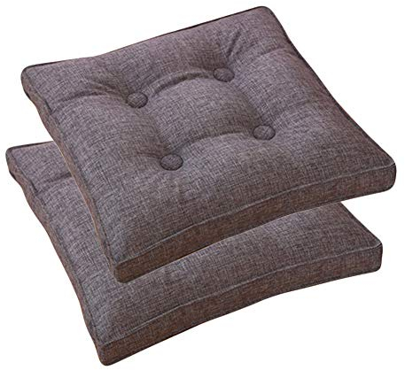 Sitzkissen-Set, bunt, für Garten, Esszimmerstühle, Zuhause, Küche, Stuhlkissen, gepolstert, für Außenbereich, waschbar, Grau, 45 x 45 cm, 2 Stück