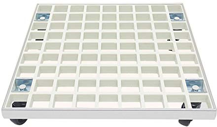 Pflanzenroller Outdoor mit Bremse, Blumenroller Rechteckig Außenbereich und Innenbereich, Pflanzenroller GFRP mit Softrollen für Parkett,Weiß,69x46cm