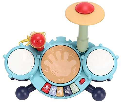 Kinder Trommel Spielzeug,Kinder Drumset Elektronische Musicalinstrument für Kleinkinder Schlagzeug Mundharmonika für Jungen Mädchen