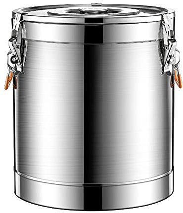 TSTSM Bidon De Lait en Acier Inoxydable, Seau De Stockage De Lait De Baril De Fermentation À La Maison Transportable 10L, Réservoir De Lait avec Robinet, Baril D'isolation en Acier Inoxydable-A