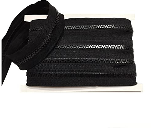 1 Mètre Fermeture Éclair Continue Injecté + 3 Curseurs Coulissants en Métal #5, Fermeture Éclair Pour Coudre, Vêtements, Travaux Manuels, Couture, Fermeture Éclair Noir, (1M, 332)
